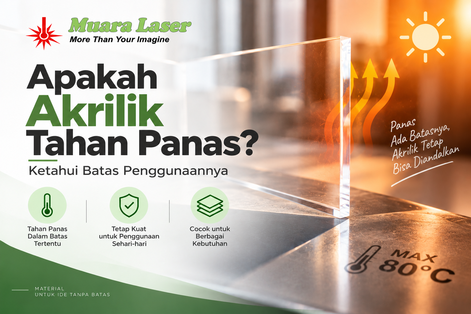 Akrilik tahan panas untuk berbagai kebutuhan dengan ketahanan terhadap suhu tertentu