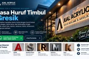 Jasa huruf timbul akrilik LED untuk toko di Gresik